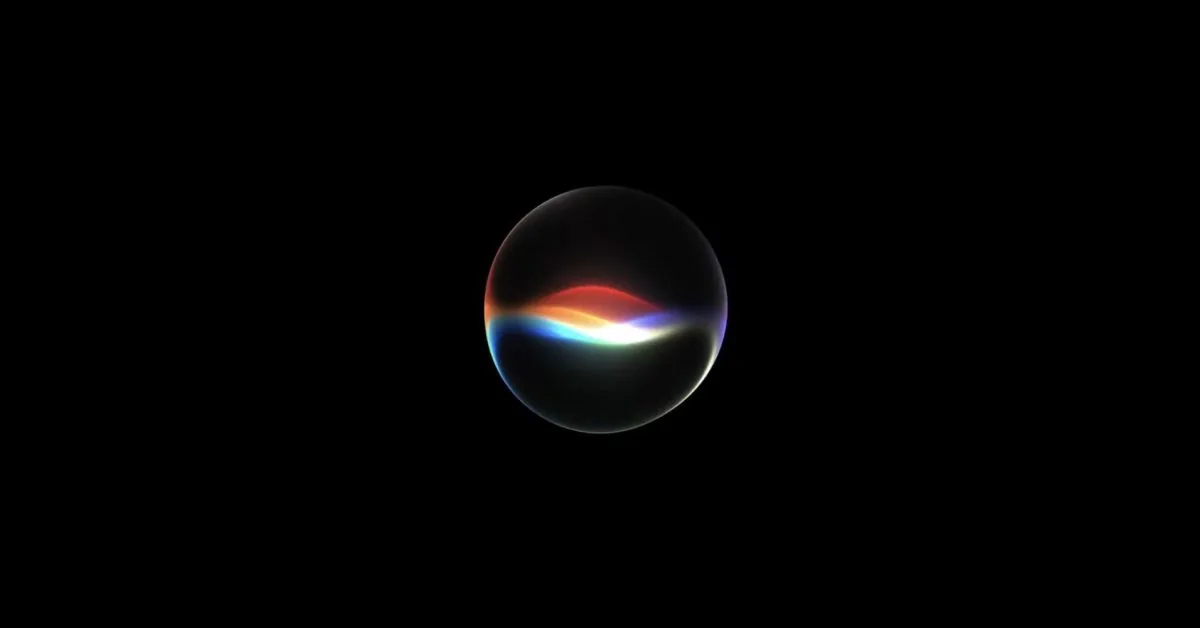 Apple Siri AI interface graphic during WWDC presentation