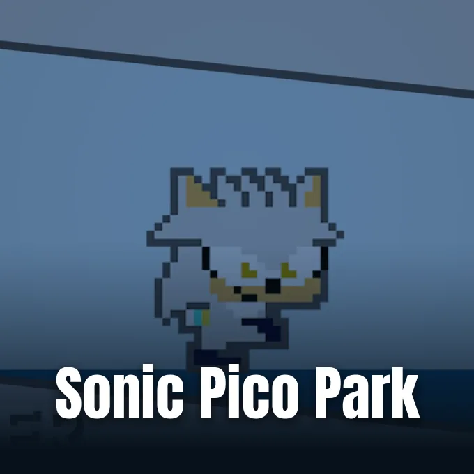 Pixel art representation of Silver the Hedgehog displayed as a playable character for a puzzle game.