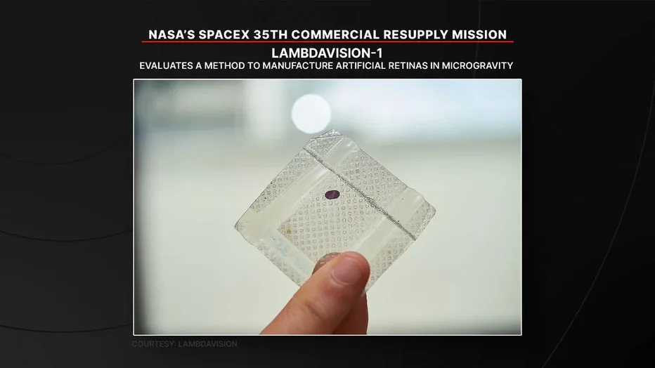 Artificial retina manufacturing equipment designed for microgravity evaluation.