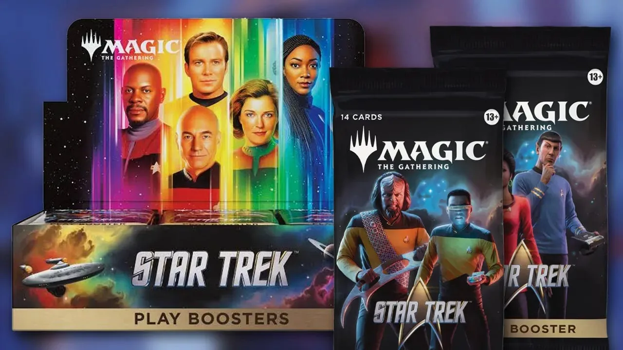 A Magic: The Gathering Star Trek booster box on sale ahead of release.