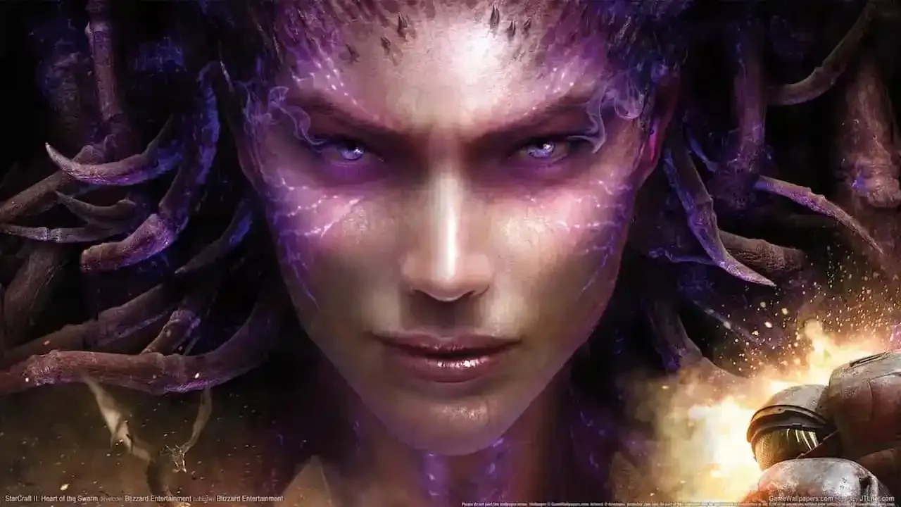 A StarCraft AI bot match interface during tournament play.