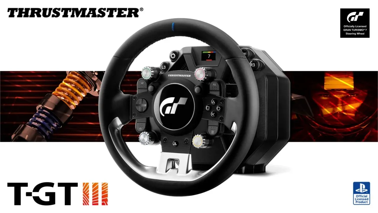 Thrustmaster T-GT III racing wheel base and pedals for PlayStation