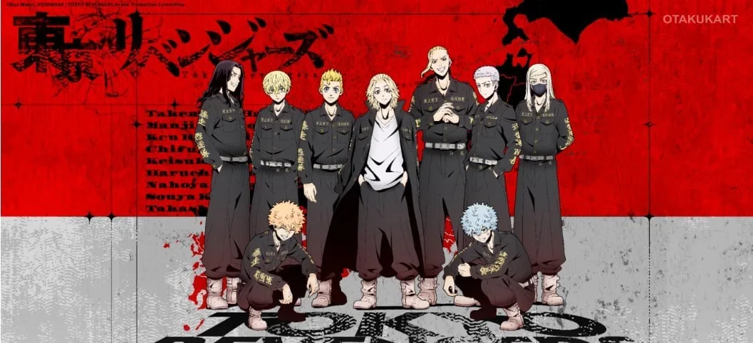 Promotional artwork of characters featured for the Tokyo Revengers tour.