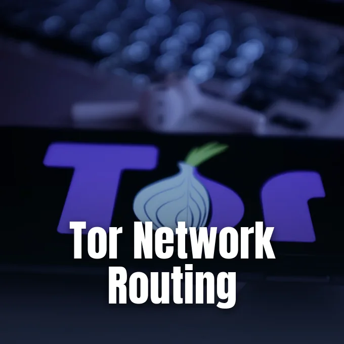 A laptop screen displaying the purple Tor Project logo and onion icon beside a keyboard.