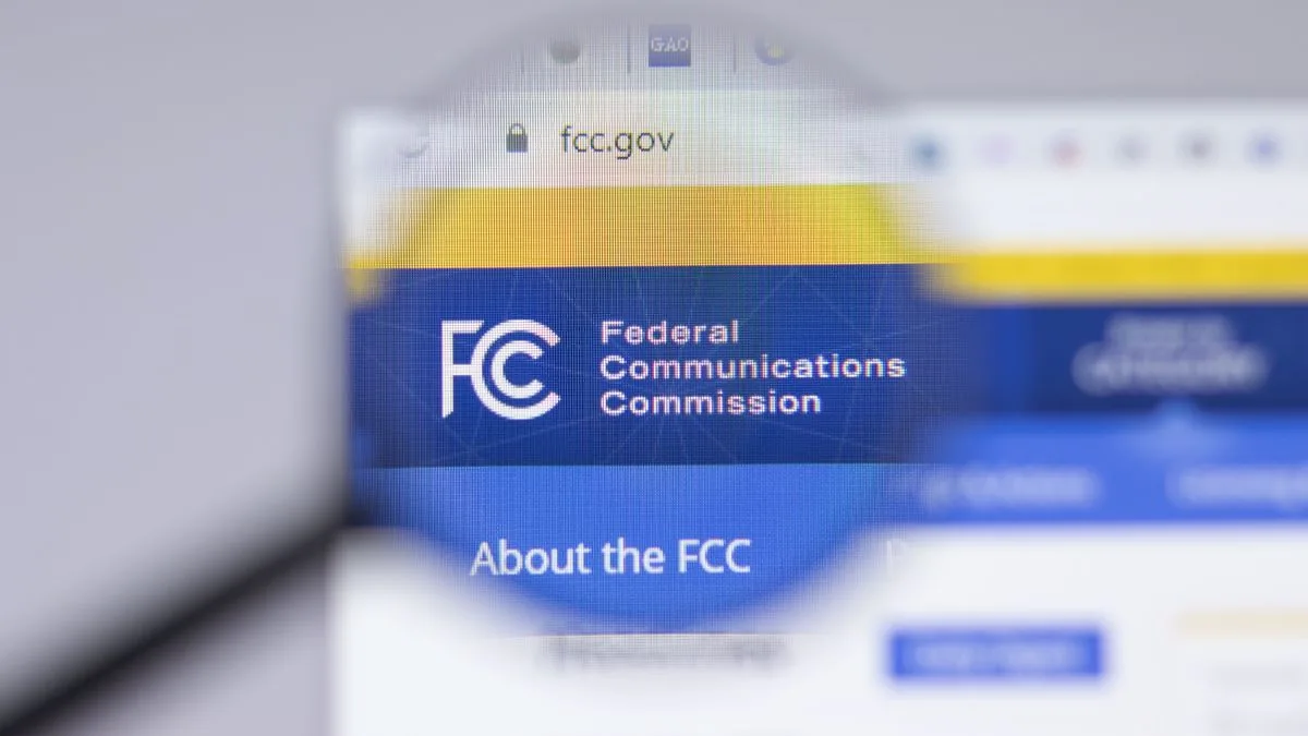 Federal Communications Commission logo displayed on a computer screen