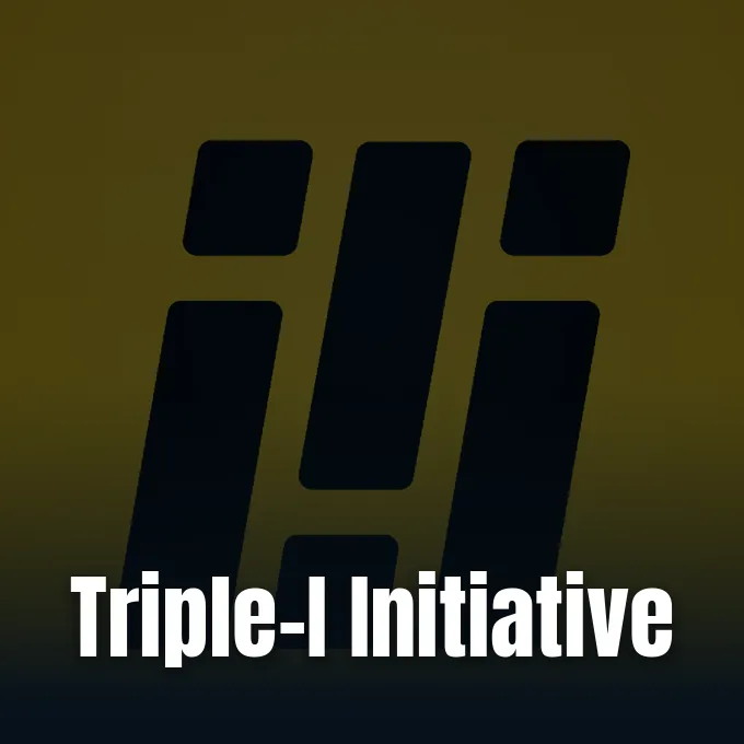 A dark Triple-I Initiative logo displayed prominently against a gradient yellow background.