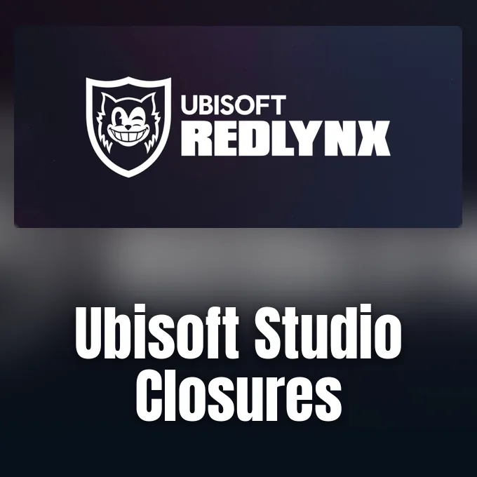 The Ubisoft RedLynx studio logo displayed clearly on a dark blue rectangular card against a dark background.
