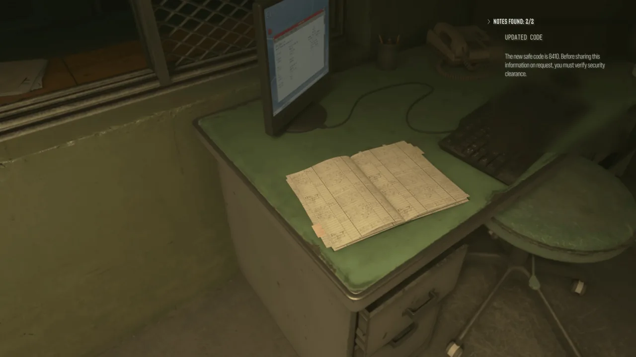 Updated Code note found during Modern Warfare 4 Escape mission