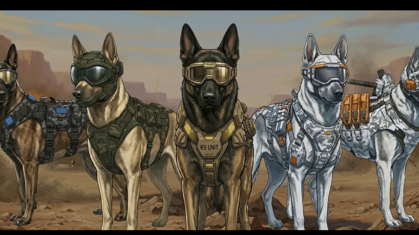 Working dog breeds selected for military gene editing.