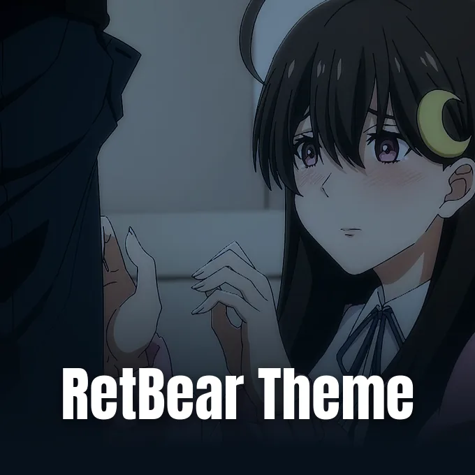 An anime girl with dark hair and a moon hairpin looking gently at a companion.