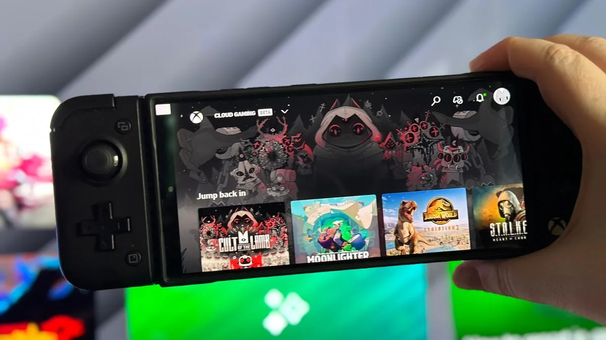 Cloud streaming interface showing game options