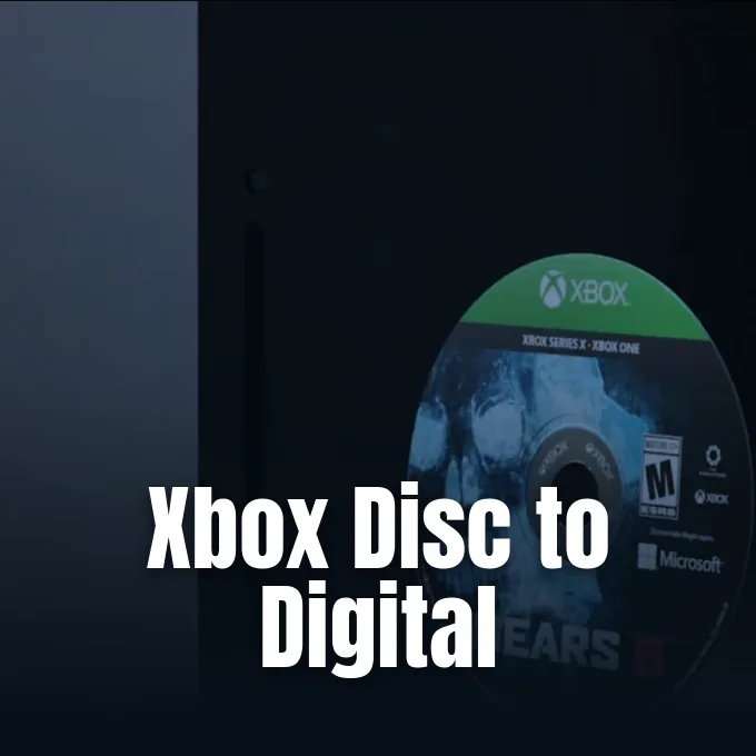 Official Xbox disc to digital conversion interface on console.