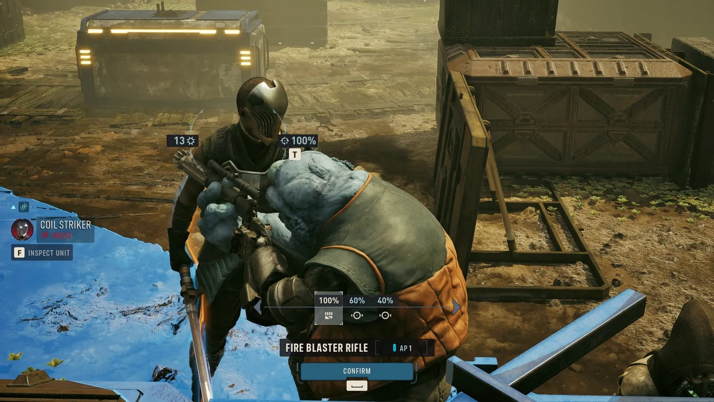 Kabb targets an enemy unit at point-blank range in this Zero Company review.